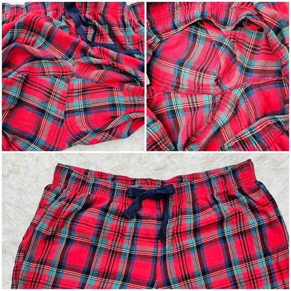 Red Plaid Pants Victoria's Secret Size M Drawstring Med Pjs Pajama Bottoms VGUC - Picture 5 of 9